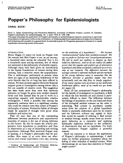 Popper`s Philosophy for Epidemiologists