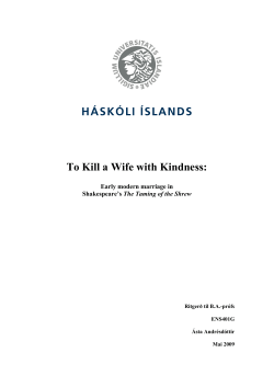 To Kill a Wife with Kindness