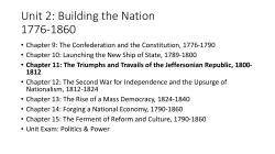 Unit 2: Building the Nation 1776-1860