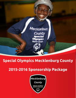 SO Mecklenburg County Sponsorship Proposal