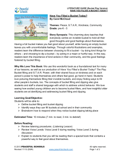 Have You Filled a Bucket Today?