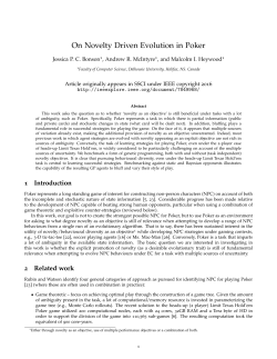 On Novelty Driven Evolution in Poker