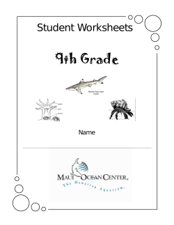 Student Worksheets - Maui Ocean Center
