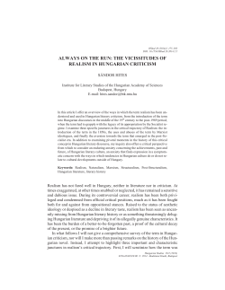 ALWAYS ON THE RUN: THE VICISSITUDES OF REALISM IN