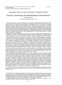 Chemical Terminology and Microbiological Nomenclature?