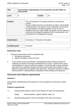 Demonstrate knowledge of soil properties and their effect on plant