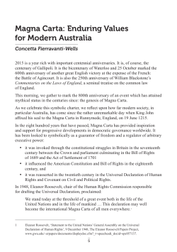 Magna Carta: Enduring Values for Modern Australia