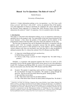 Biased Yes/No Questions: The Role of VERUM
