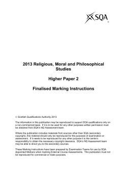 2013 Religious, Moral and Philosophical Studies Higher