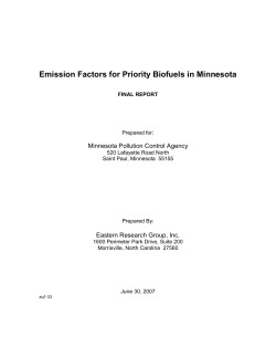 Emission Factors for Priority Biofuels in Minnesota