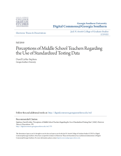 Perceptions of Middle School Teachers Regarding the Use of