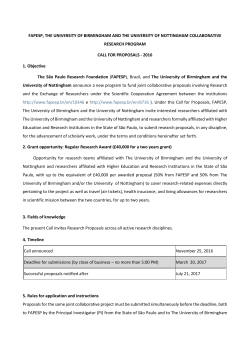 FAPESP, THE UNIVERSITY OF BIRMINGHAM AND THE