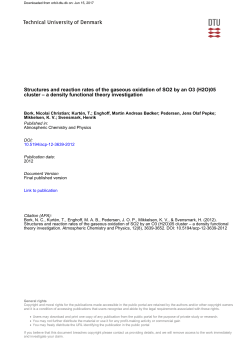 Structures and reaction rates of the gaseous oxidation of SO2 by an