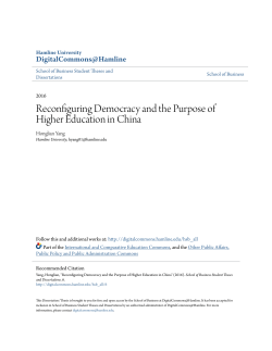 Reconfiguring Democracy and the Purpose of Higher Education in