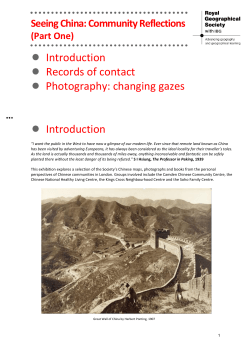 Introduction Records of contact Photography: changing