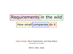 Requirements in the wild How small companies do it