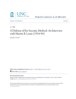 A Defense of the Socratic Method: An Interview with Martin B. Louis