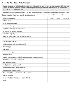 How Do You Cope With Stress?