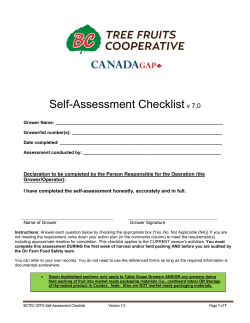 05-2017 BCTFC OFFS Self &ndash; Assessment checklist