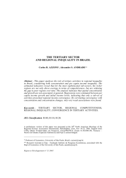 THE TERTIARY SECTOR AND REGIONAL INEQUALITY IN BRAZIL