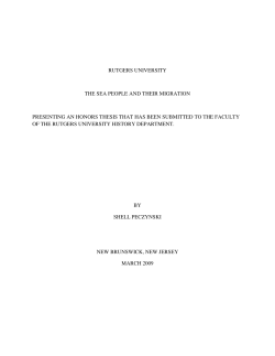 Sea Peoples - Department of History