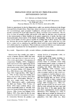 predation upon moths by free-foraging