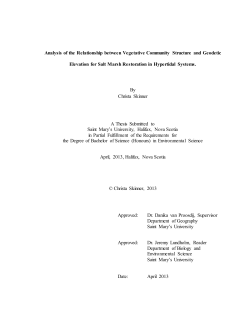 Analysis of the Relationship between Vegetative Community