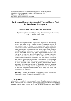 Environment Impact Assessment of Thermal Power Plant for