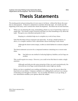 Thesis statement - Capilano University