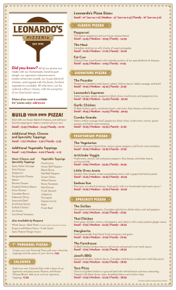 to our menu - Leonardo`s Pizzeria