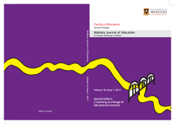 Faculty of Education - Waikato Journal of Education