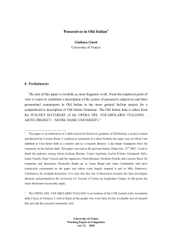 Possessives in Old Italian1