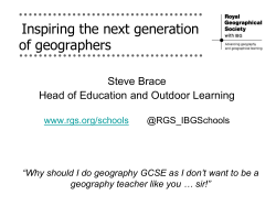 Inspiring the next generation of geographers
