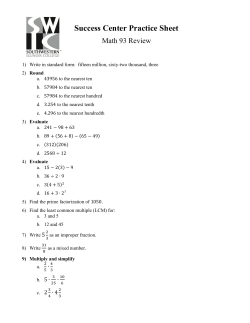 Math 93 Review