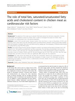 The role of total fats, saturated/unsaturated fatty acids and