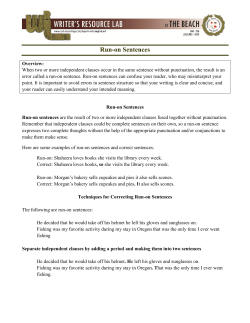 Run-on Sentences