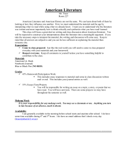 American Lit. Syllabus