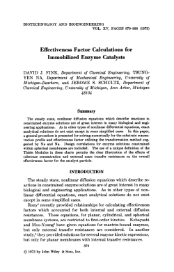 Effectiveness Factor Calculations for Immobilized Enzyme Catalysts