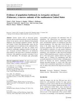 Evidence of population bottleneck in Astragalus michauxii