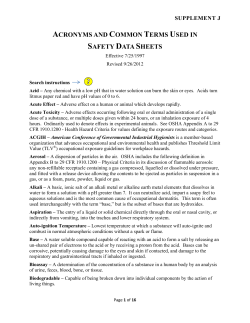 ACRONYMS AND COMMON TERMS USED IN SAFETY DATA