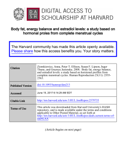 Body fat, energy balance and estradiol levels: a