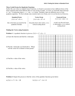Quadratic Functions