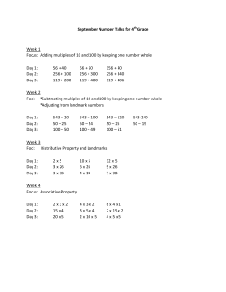 September Number Talks for 4th Grade Week 1 Focus: Adding