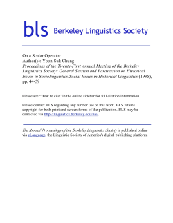 b Berkeley Linguistics Society