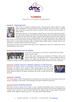 FLORENCE Ideas for an incentive programme