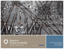 Simplifying Complexity - Network for Business Sustainability