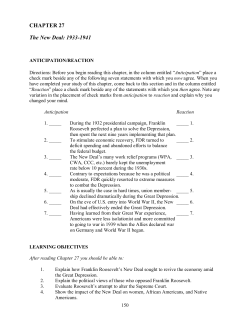CHAPTER 27 The New Deal: 1933-1941