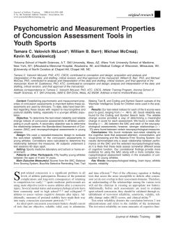 Psychometric and Measurement Properties of Concussion