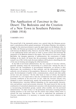 The Application of Tanzimat in the Desert: The