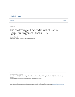 The Awakening of Knowledge in the Heart of Egypt